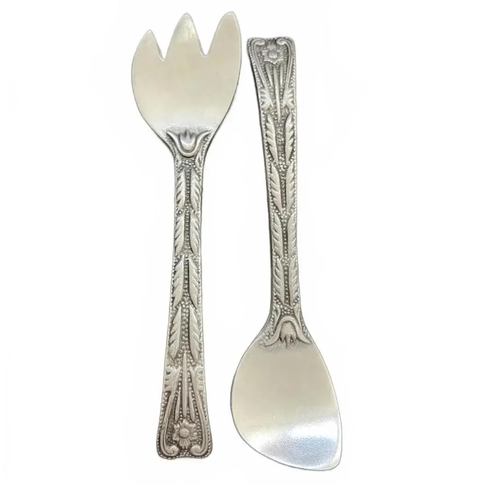 Wilton Wilton Armetale‎ Pewter Large ~Salad Serving Spoon & Fork~13”